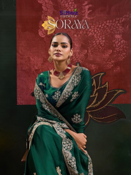 Soraya By Sethnic Satin Chiffon Designer Saree